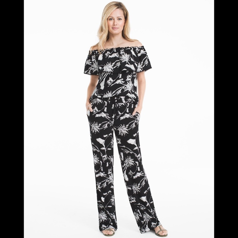 WHBM Floral Wide-Leg‎ Pants